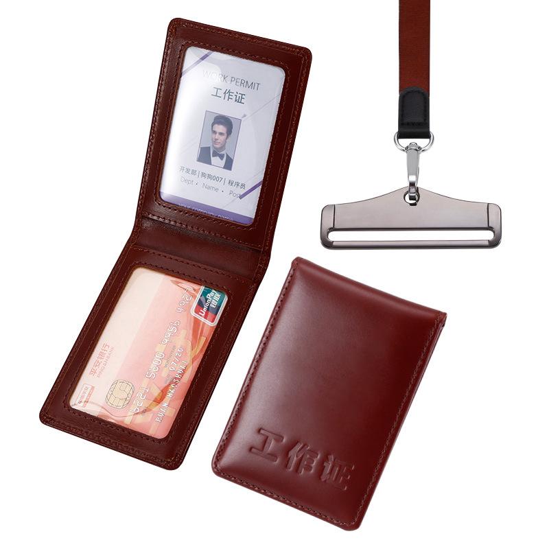 Genuine Leather Magnetic ID Card Holder and Protective Sleeve