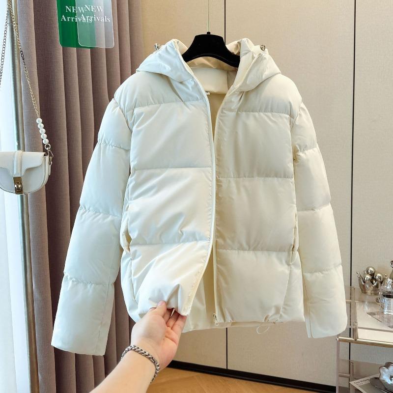 New solid color hooded windproof and anti-fouling down cotton cotton jacket short small bread jacket winter coat
