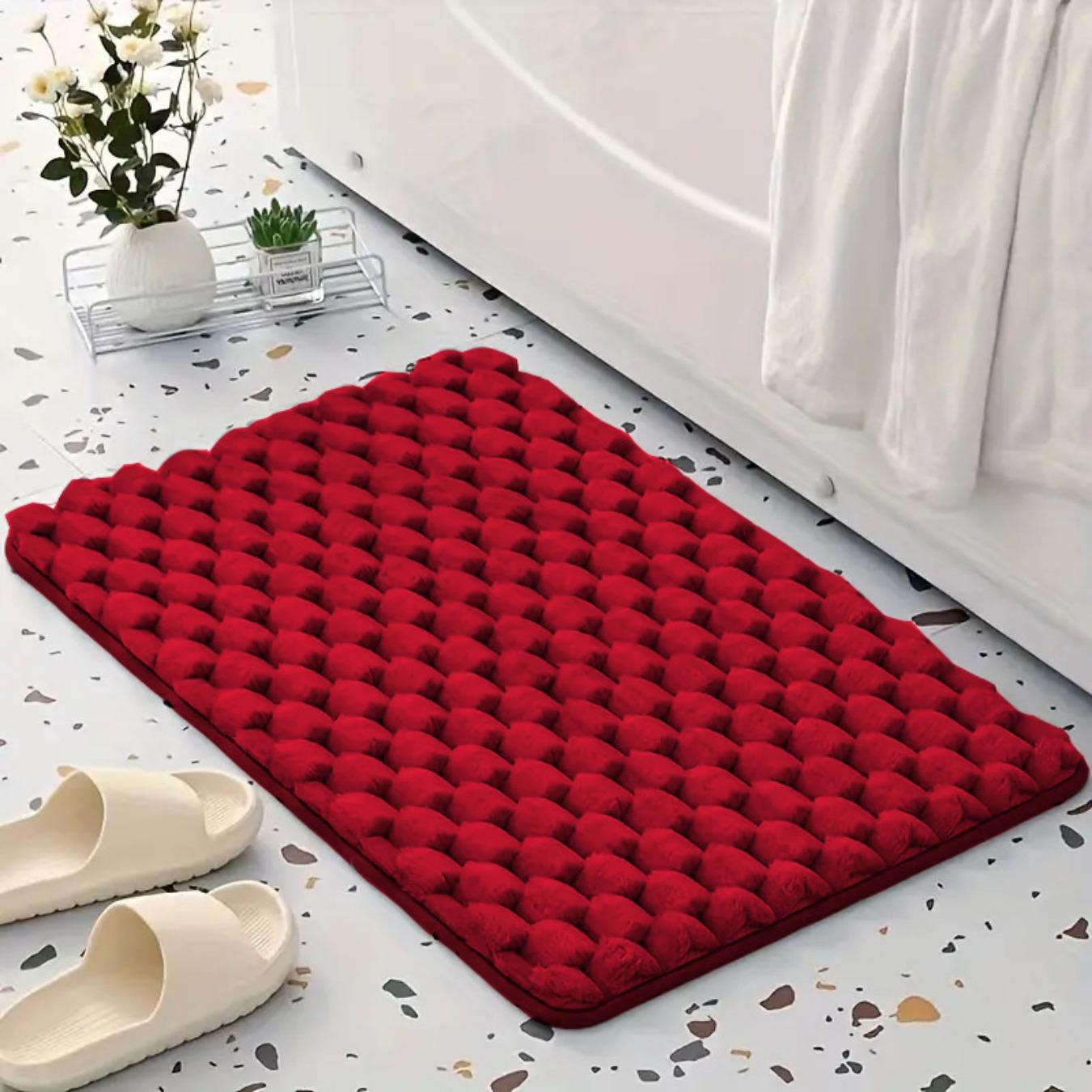 

Коврик для ванной комнаты, нескользящие ковры для умывальника, боковой коврик для ванной, коврик для двери в душевую кабину, пена с эффектом памяти, 3D-подкладка 40cm*60cm красный