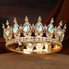 Barock Kristall Runde Diadem und Kronen Stirnband für Damen Party Abschlussball Diadem Braut Hochzeit Haar Accessoires Schmuck Krone Diadem