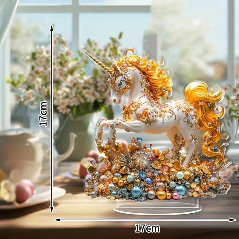 2D Acrylic Ornament 2026 Year Of The Horse Desktop Decorate Miniature Statue Pony Festival Decor Home Office New Year Gift