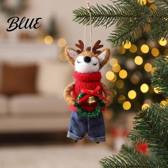 Charming Christmas Tree Decoration Cute Handmade Wool Mouse Ornament Embellishments Felt Mice Hanging Needle Ornament
