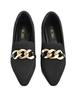 2026 European Style Flyknit Slip-on Loafers with Metal Decoration and Chunky Pointed Toe Heel