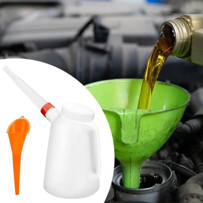 Oil Measuring Jug Container W/ Pouring Flexible Spout Leakproof Translucent Oiler Dispenser for