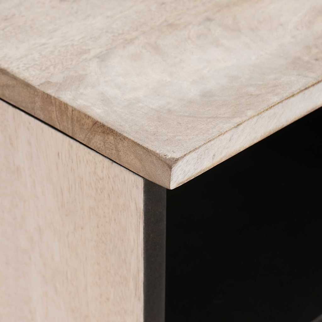 TV Stand Bleached White 80 x 33 x 46 cm Solid Mango Wood
