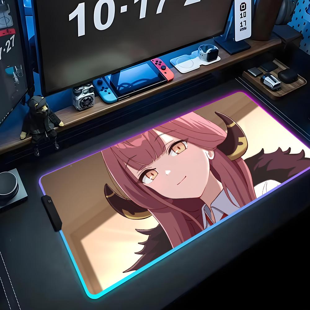 

rikuhachima Mouse Pad RGB Gaming Mousepad Big LED Pad PC Desk Mat Luminous Mouse Pad Large Keyboard Mats Table Rug With Backlit RGB600x300x3mm