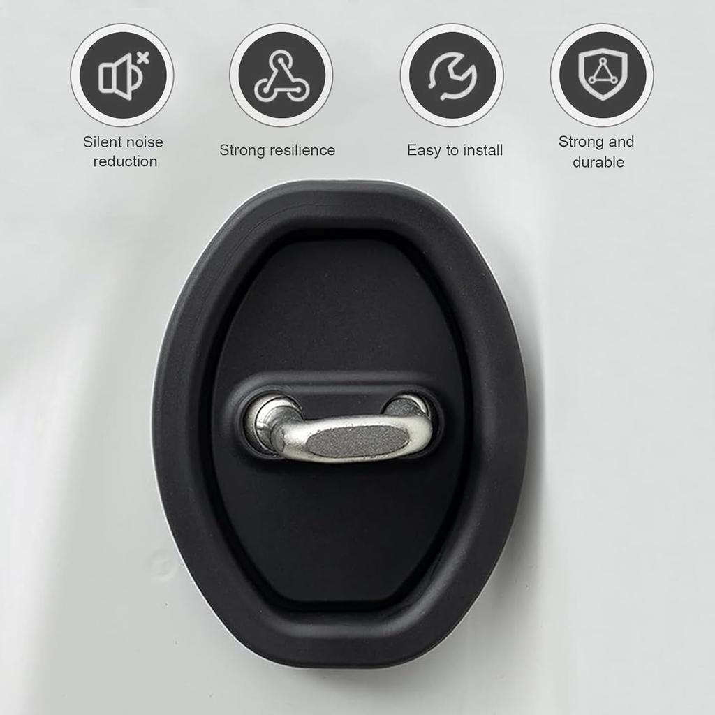 2 PCS Door Latch Protective Cover, Silicone Door Lock Shockproof Cover, Automotive Lock Silent Decorations, Universal for Most Cars, Trucks, SUVs