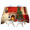 Tablecloth Golden Christmas Tree Socks And Elk Pattern Rectangular And Round Table Cloth Thicken Cotton Cover Towel
