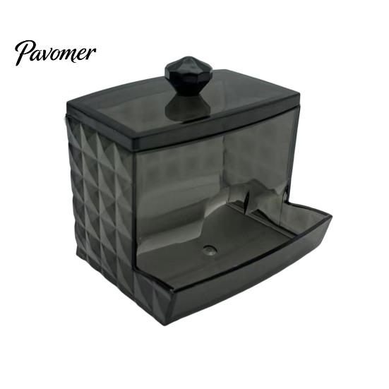 Jewelry Storage Box with Bamboo Lid Dustproof Moisture Resistant Clear Transparent Acrylic Case Container Cotton Swabs Dental Floss Organizer