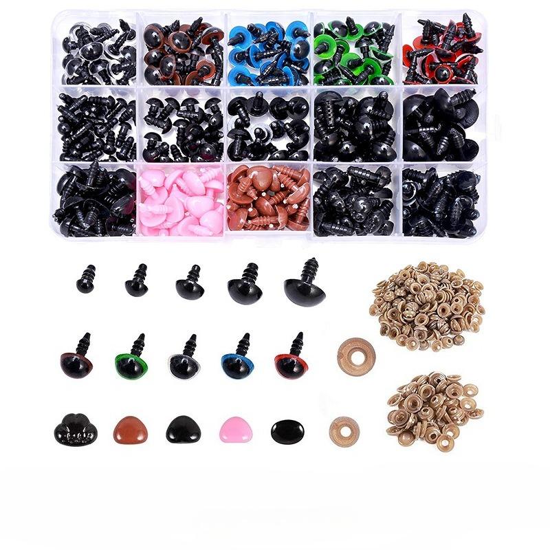 570 Pcs Plastic Safety Eyes and Noses with Washers Craft Doll Teddy Bear Nose for Amigurumi Crafts Crochet Toy Stuffed Animals