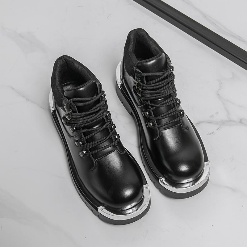 Men's Business Formal Shoes Embossed Matte Leather Brogue Wedding Shoes Adult Footwear Non-Slip Sole Basic Ankle Cover