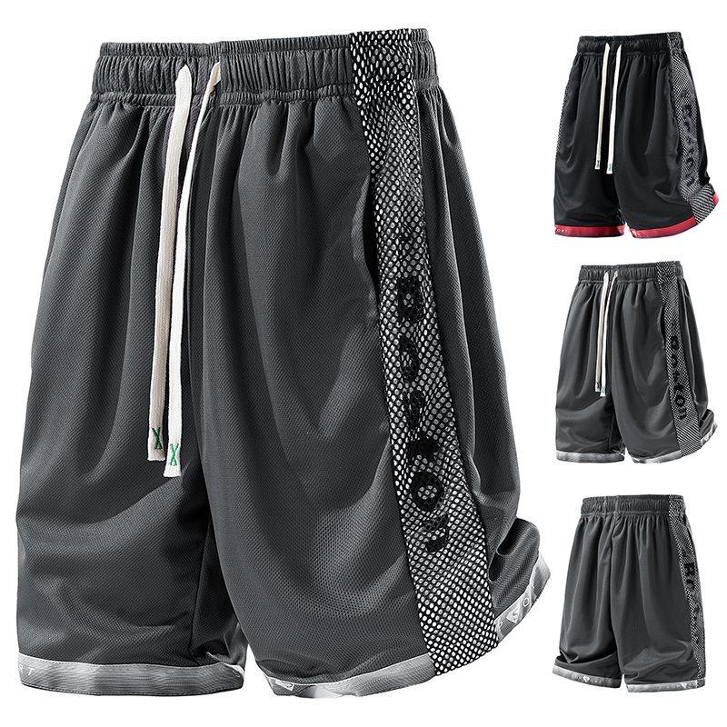 Herren Buchstaben Lässige Shorts Neuer Komfort Atmungsaktive Fitness Sportshorts Sommer Einfarbige Eis Seide Shorts Herrenbekleidung
