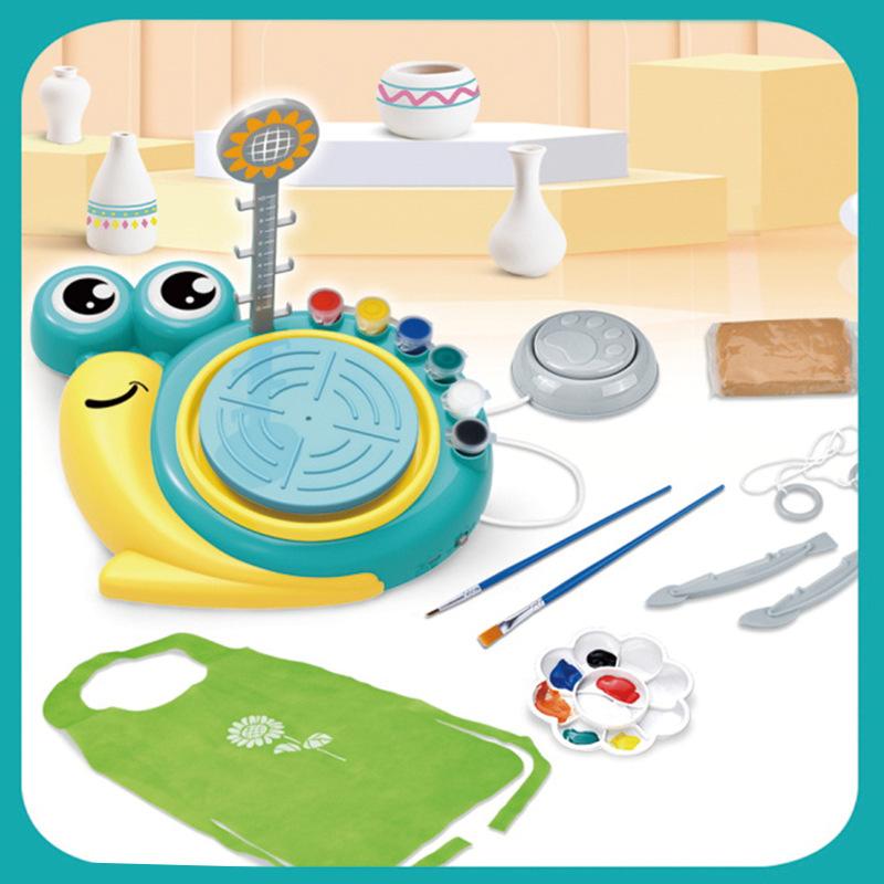 Pottery Wheel for Kids - Complete Pottery Painting Kit Arts and Crafts for Kids Ages 8-12 with 3 Pack Air Dry Clay Art Supplies