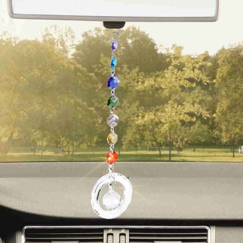Crystal Lotus Car Hanging Decor Ornament Pendant Decoration Elegant Lucky Gift