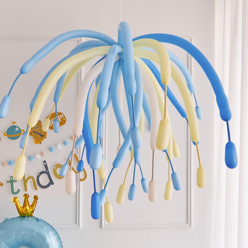 Colorful Dopamine Birthday Balloons and Backdrop for Kids' Party