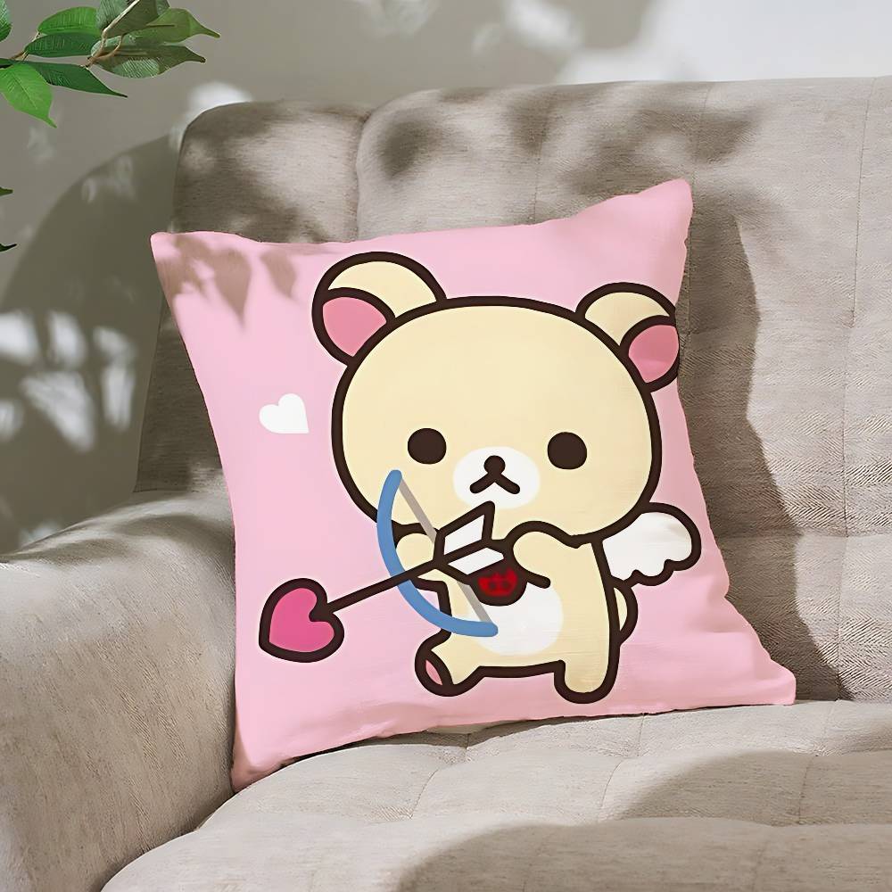 Cute LrilakkumaS Kawaii Pillow Case Cushion Cover Soft Cute Throw Pillow Case For Car Sofa Pillowcase Polyester With Zipper