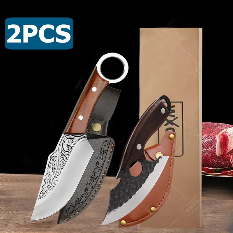 Hand Forged Boning Knife With Sheath Multi Purpose Chef Knife Perfect for Cutting Meat Chopping Vegetables Slicing Kitchen Knife