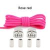 1Pair Lock Shoe laces Without ties Metal Buckle Laces Round Elastic Laces Sneakers Kids Adult No Tie Shoelaces Shoes Accessories