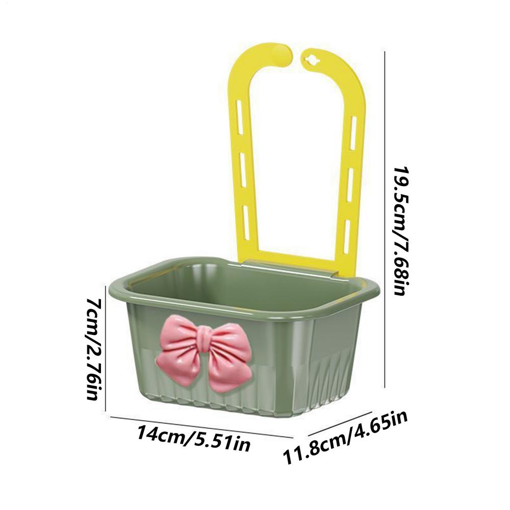 

Hangable Kitchen Sink Strainer Basket Sink Food Catcher Basket Multipurpose Container to Hold Rice Fruit Meat Soap Travel in зелёный