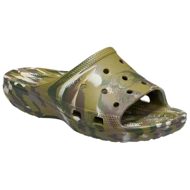 Crocs Classic Casual Retro EVA Anti-Wear Slide Sandals Men Sandals Camouflage-Green 212079-960