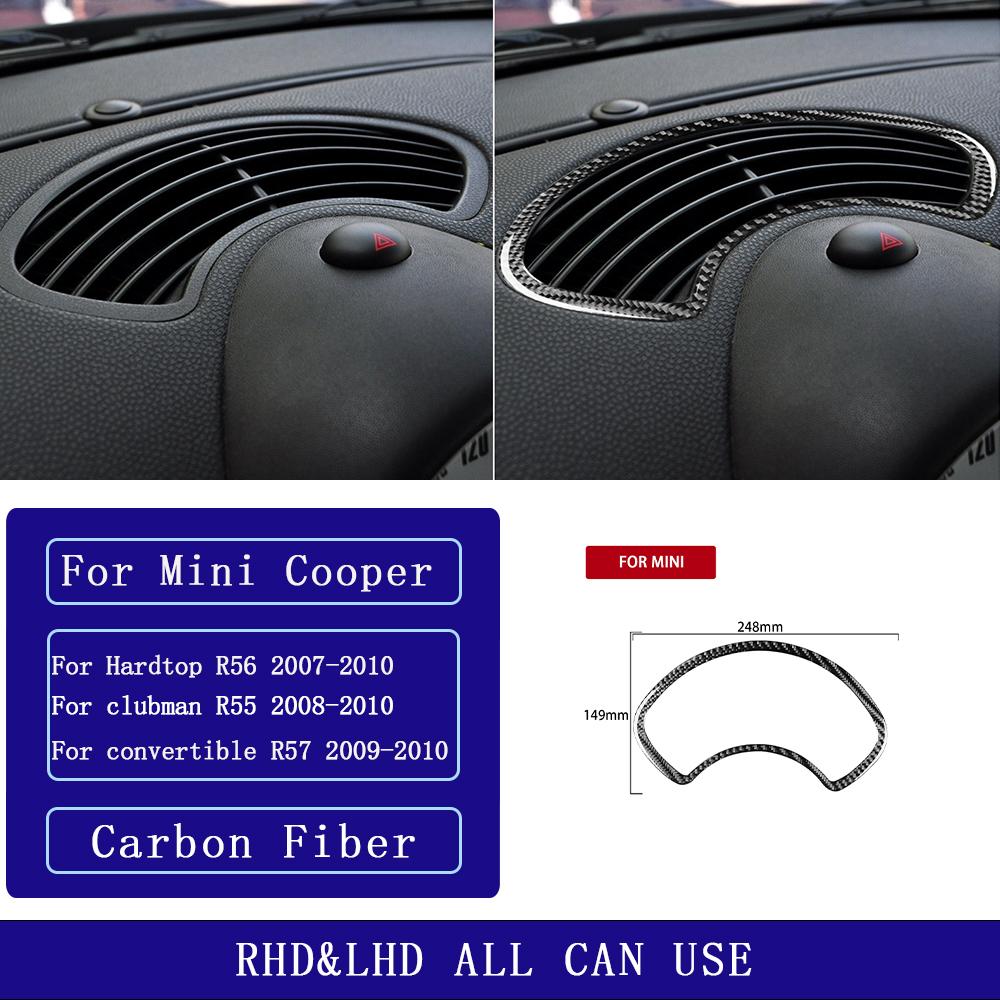 For Mini Cooper R56 R55 R57 2007-2010 Carbon Fiber Instrument Air Conditioning Vent Panel Car Accessories Decorative Stickers