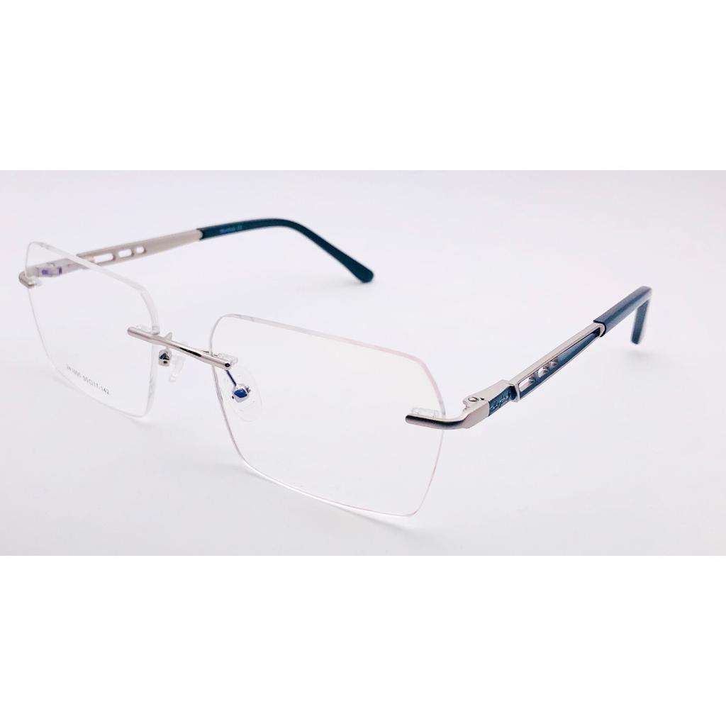 RSINC Unisex Montatura in Metallo Senza Montatura Moda Tom Argento Verde 55-17-142 IB-12 B0DK4X27XD