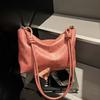 Yogodlns Lässige Modische Damen Schultertasche Einfacher Urbaner Stil PU-Material Große Kapazität Tägliche Kombination Crossbody Boston Tasche