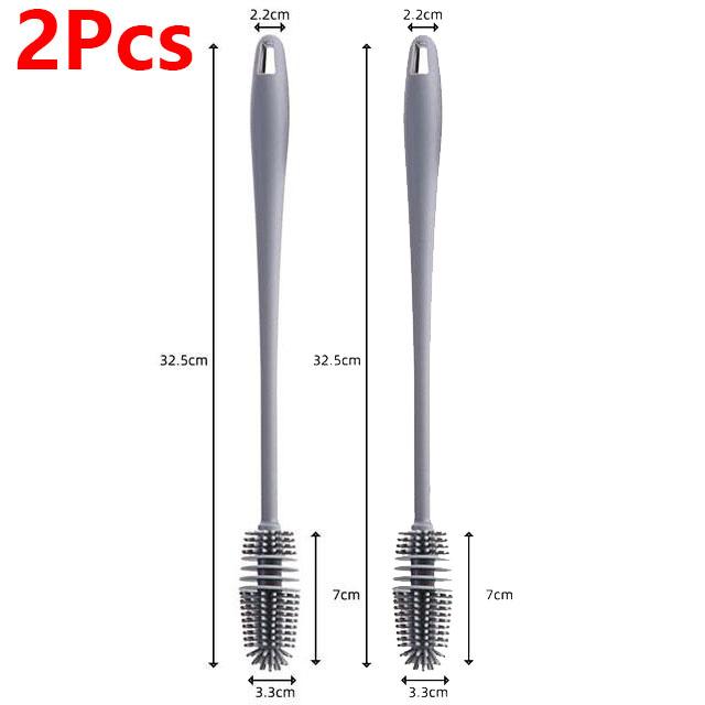 Silicone Cup Brush Cup Scrubber Glass Cleaner Kitchen Cleaning Tool Long Handle Drink Wineglass Bottle Glass Cup Cleaning Brush