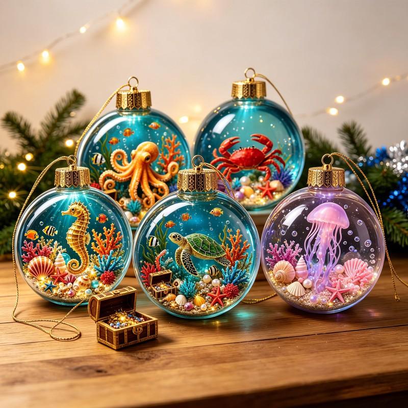 3D Kristallen Kerstversiering Bal Boom Hangend Decor - Acryl Feestdecoratie Semi-Handgemaakt Amerikaanse Stijl
