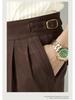 DFBOSS Gurkha Men's Slim Fit Dress Pants - Adjustable Waist, Straight Leg, Wrinkle-Free for Business Casual (Spring & Autumn)