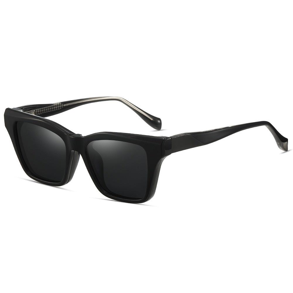 

Classic TR90 Women Sun Glasses Magnetic Clip On Sunglasses Anti Blue Ray Prescription Myopia Reading Glasses plastic demo lens чорний