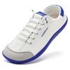 Wide Toe Barefoot Shoes for Unisex Minimalist Artificial Leather Sneakers Lightweight Adjustable Slip On Walking Shoes
