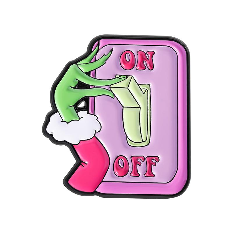 Green Monster Heart Hands Enamel Pin Animated Characters Merry Christmas Brooches Lapel Badge Fashion Jewelry Gifts for Friends