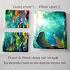 Colorful Dinosaur Forest Bedding Duvet Cover Sets Duvet Covers Pillowcases Gifts (1 * Duvet Cover 2 * Pillowcases, Without Duvet Insert)