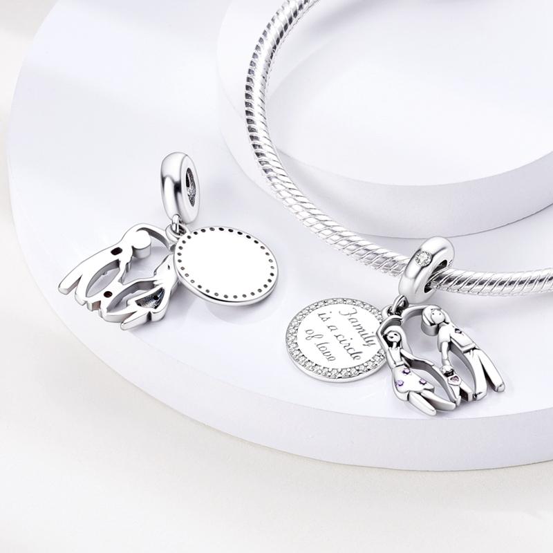 Plated 925 Silver Youth Love and Family Tree Charms Fit 925 Charms Bracelet Beads Jewelry Gifts for Women