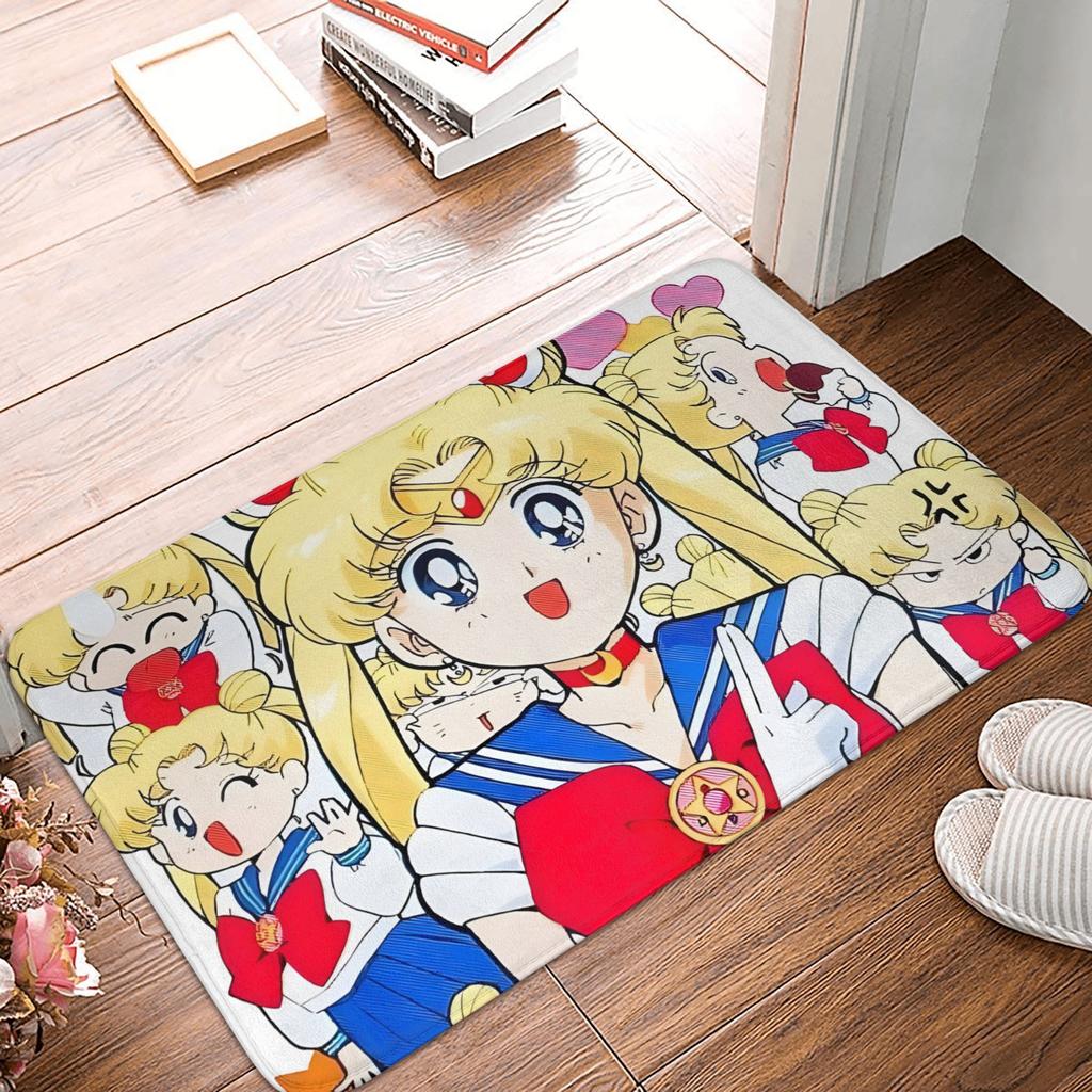 Anime Sailors Moons Luna Cat Doormat Non-Slip Entrance Bath Kitchen Floor Door Mat  Bedroom Balcony Carpet Rug