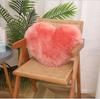 Heart-Shaped Imitation Wool Plush Cushion Pillow 