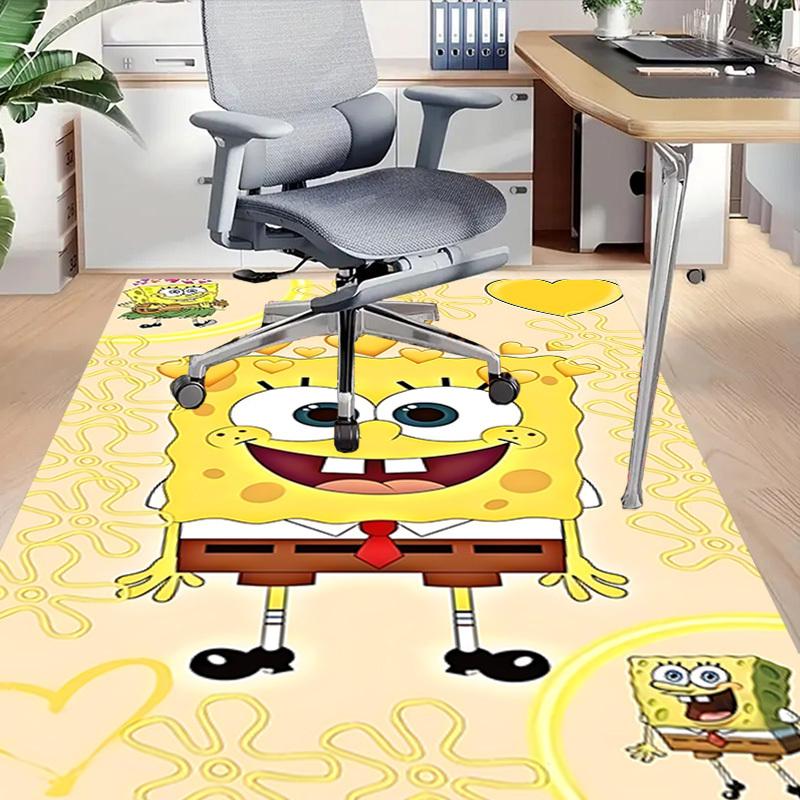 1 szt. Karcianka SpongeBob Kanciastoporty Antypoślizgowa Mata Podłogowa Poliestrowa do biura. Sypialni