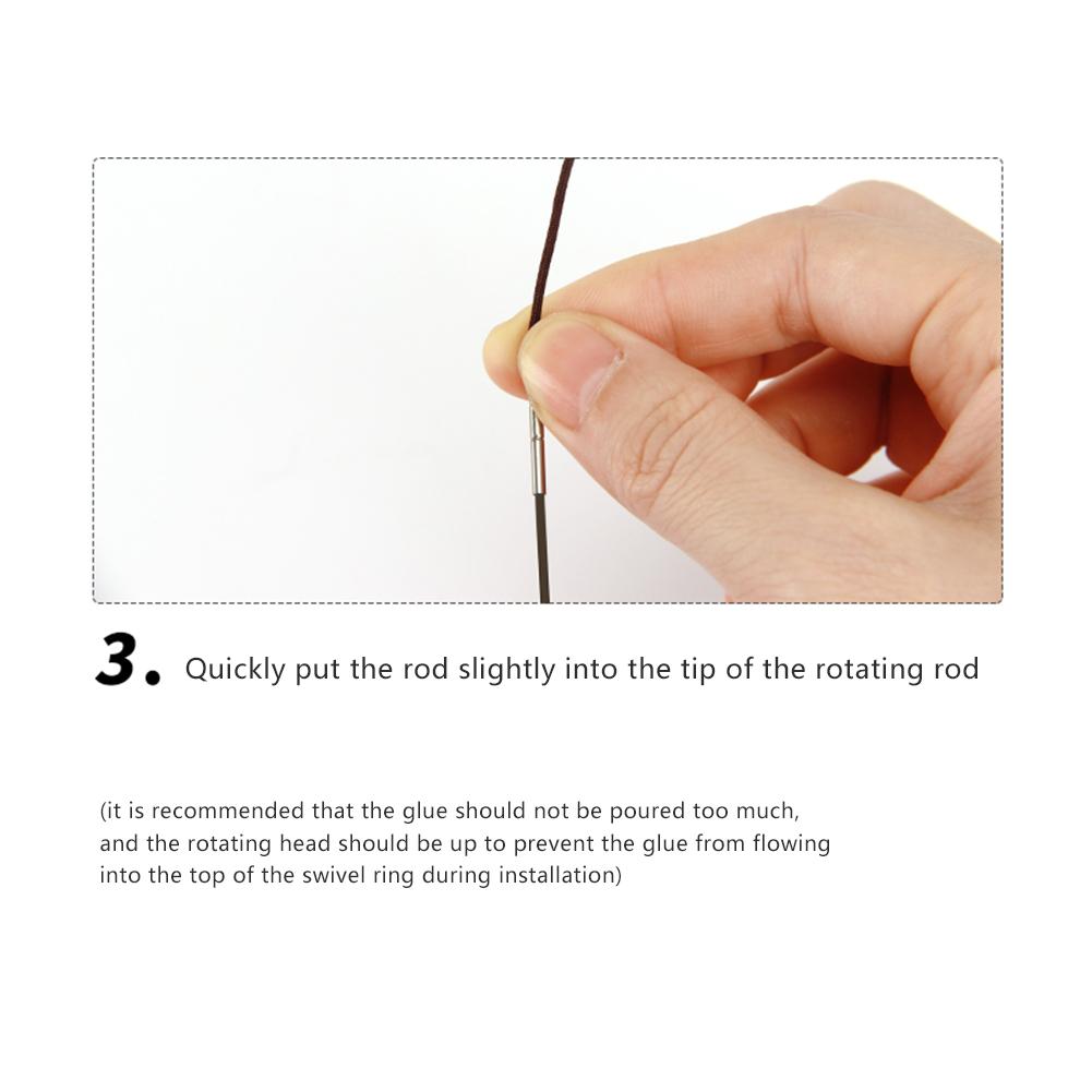 10Pcs Fishing Rod Tips Stainless Steel 0.8mm-1.6mm Nylon Rope 360° Rotating Fly Fishing Pole Repair Accessories