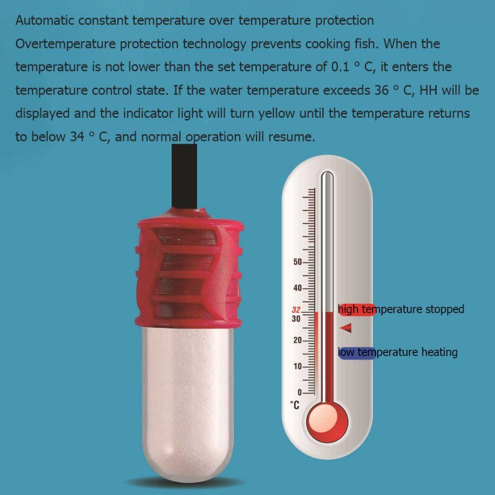 Adjustable Mini Fish Tank Heater Energy Saving Thermostatic Turtle Heater  Home