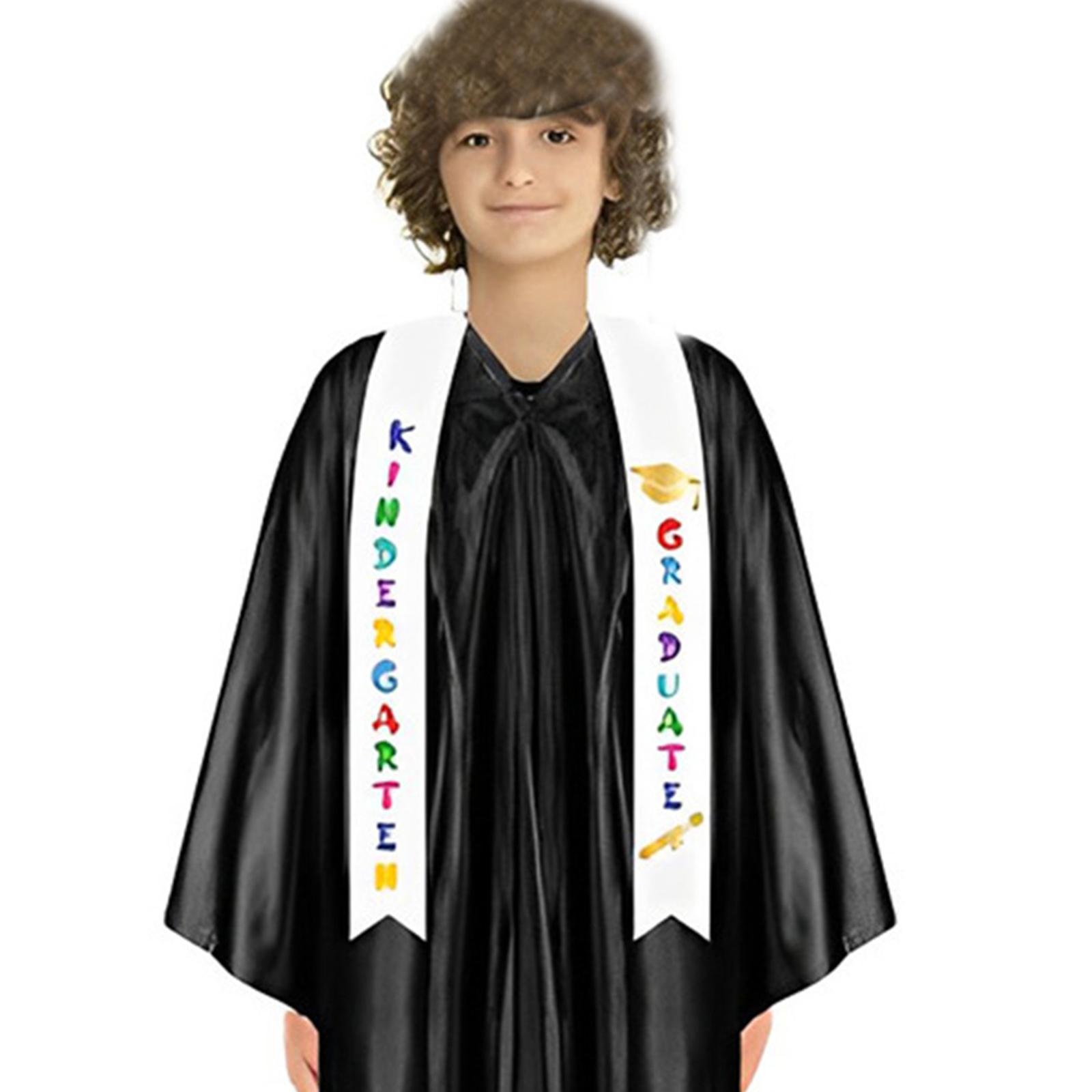 

Graduation Stole Soft Vibrant Color Satin Unisex Kid Graduation Honor Stole for Kindergarten Graduates Photograph A