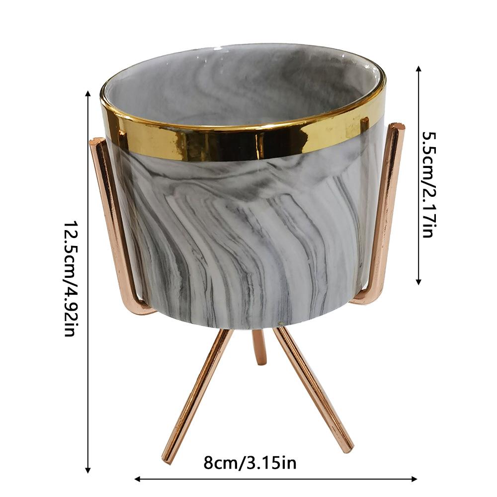 1 buc. Ghiveci Exquis din Fier Placat cu Aur - Un Ghiveci Decorativ Grozav pentru Flori, Cactuși și Plante Suculente