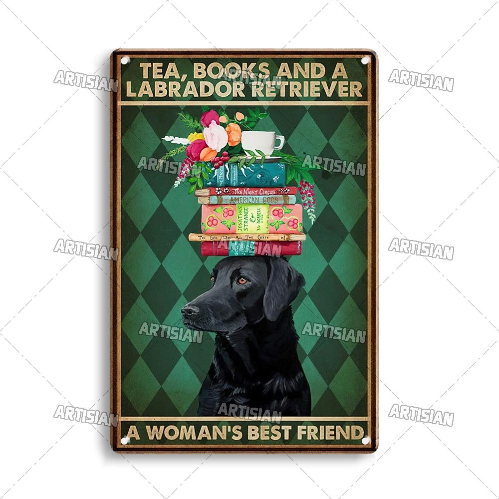 Artisian Reading Vintage Metal Sign Read Book Tin Plaque Girl Loves Books Classic Decorative Poster Wall Decor Garage Bar Pub