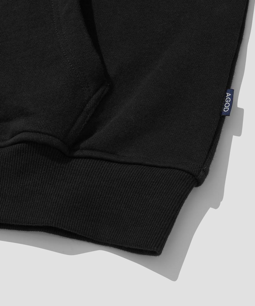 Agod 2_Way Sweat Hooded Zip-Up [Black]