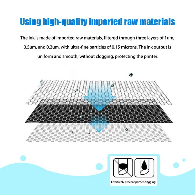 1/4 ks Náplň Barvový Inkoust Pro Epson Eco Tank L3161 L3163 L3166 L3168 L3169 Stolní Tiskárna