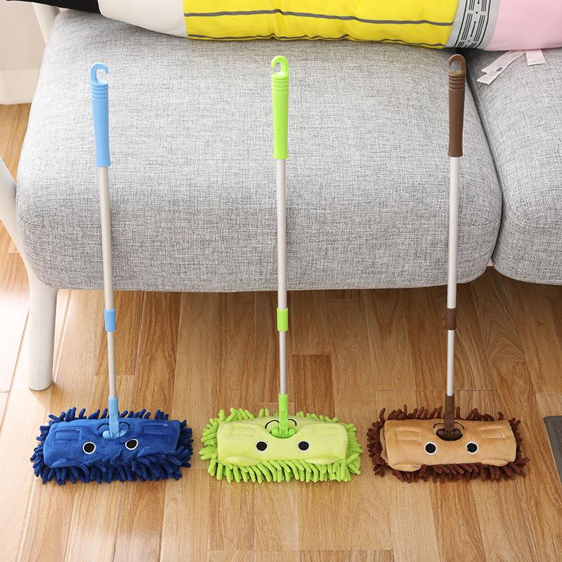 Kids' Mini Cleaning Set: Broom, Dustpan & Mop Toy for Playhouse or Kindergarten