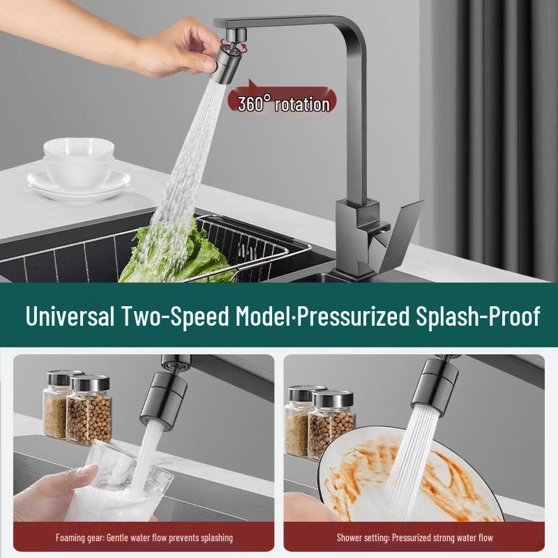 Stainless Steel Kitchen Sink Faucet with 360° Swivel