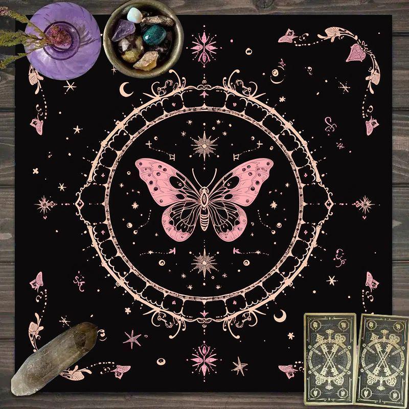 Dark Style Tarot Star & Moon Mahjong Mat - Non-slip, Quick Dry, Stain-Resistant, Water Absorbent