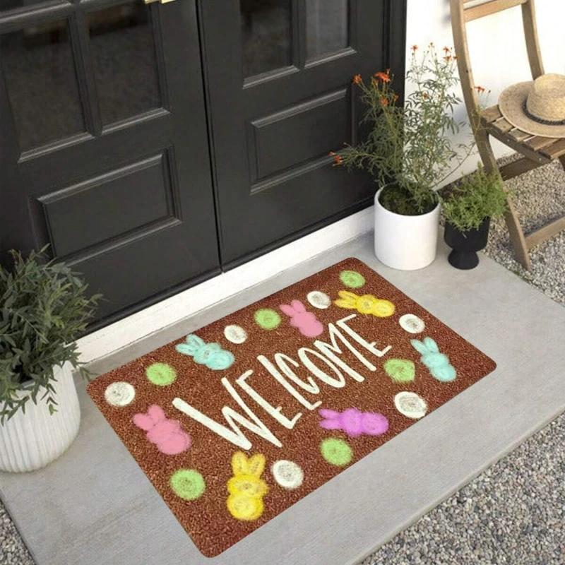 Welcome Letter Door Mat Non-slip Carpet Bedroom Entrance Doormats Home Decoration Washable Kitchen Bathroom Balcony Floor Rug