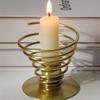 Wrought Iron Spiral Candlestick Geometric SpiralS Holder Nordic Metal Candle Holder  Bedroom
